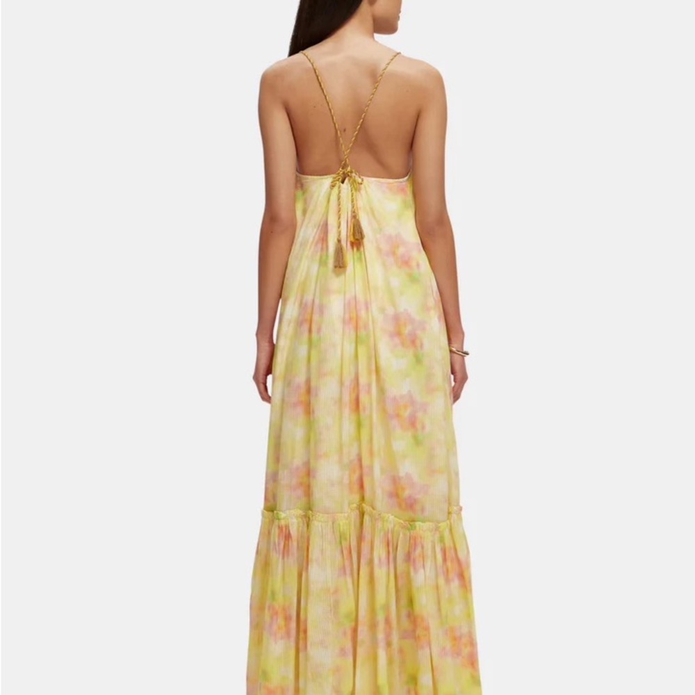 Scotch & Soda Maxi Dress Multi Layered Tie-Dye L / 40 Pink Yellow pastel sunset